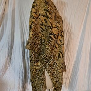 Vintage Snake Print Cardigan in Yellow and Black